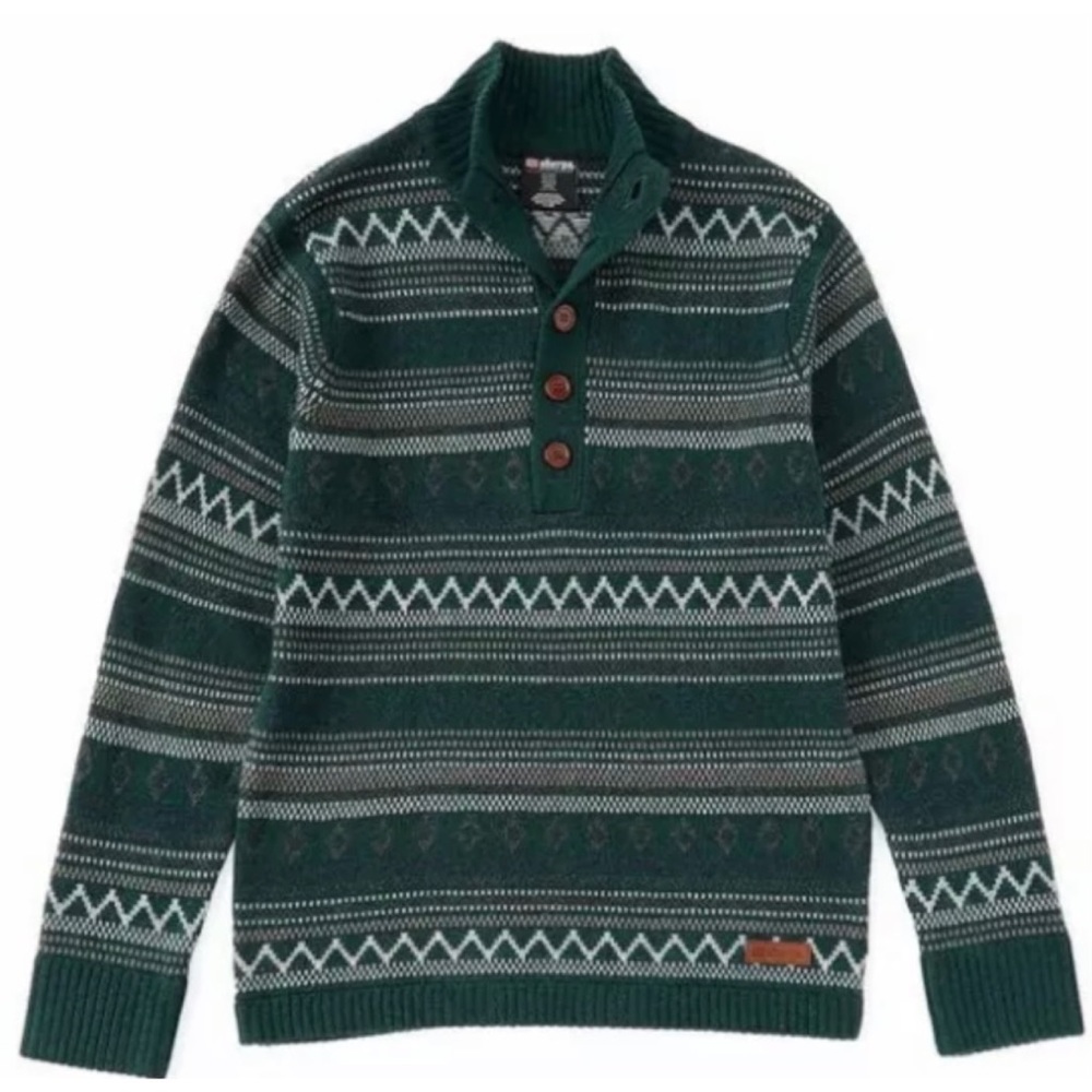 New Sherpa Dhaka Pullover Wool Alpaca Sweater Mewa Green Mens Size Large